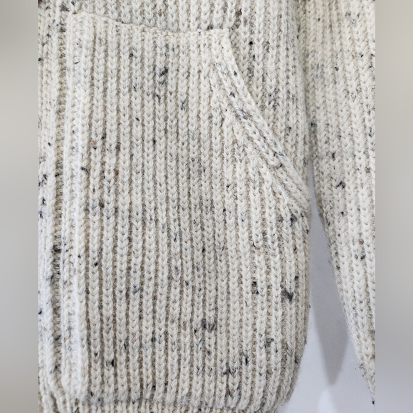 EPAULET x Northern Watters Knitwear Heirloom Ecru Nep Hooded Wool Cardigan sz 36 - Picture 3 of 10